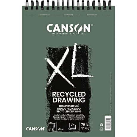 CANSON XL FILA NEW A5 - 14.8 x 21 cm - Spiral pad (30 sheets) Canson XL® Drawing Recycled 160gsm