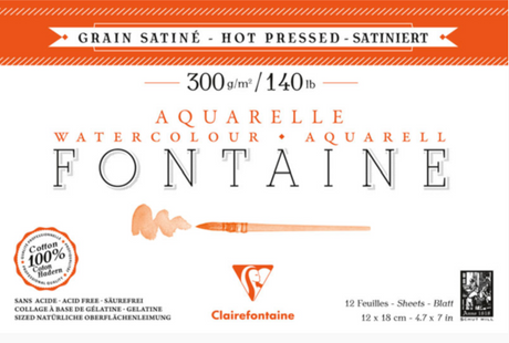 Clairefontaine Natural White Watercolour Pad 300gsm Hot Press