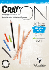 Clairefontaine CRAY'ON GLUED PAD 120gsm A5 A4 A3, 50 sheets