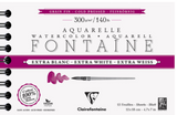 Clairefontaine Watercolour Travel Pad Spiral 300gsm 12 sheets 12 x 18cm Cold Pressed