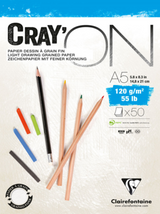 Clairefontaine CRAY'ON GLUED PAD 120gsm A5 A4 A3, 50 sheets