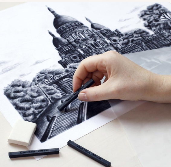 Conte A Paris Carre Crayon Sketch Black 2B 12 Set