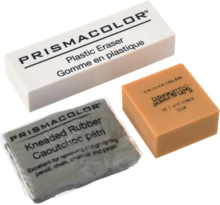 Prismacolor Premier Eraser Set - Kneaded, ArtGum and Plastic Erasers, Set of 3