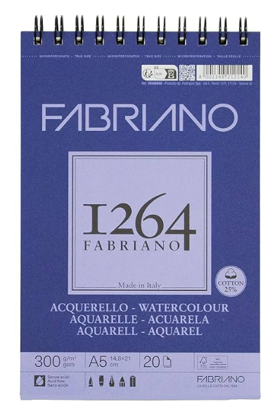 Fabriano Spiral Watercolour Pad A5 300gsm