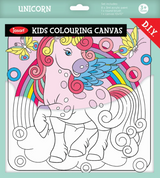 Kids Colouring Canvas Set - with Acrylic Paints