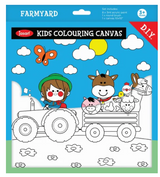 Kids Colouring Canvas Set - with Acrylic Paints