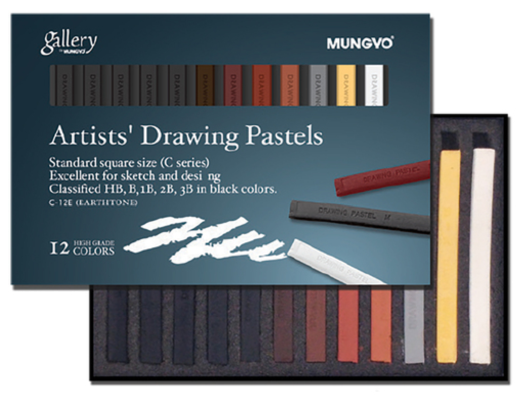 Mungyo Gallery Artists' Drawing Pastels Set of 12 Earthtones