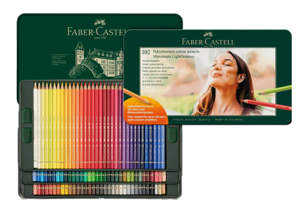 Faber-Castell Colour Pencil  Polychromos Tin of 102 Lightfastness