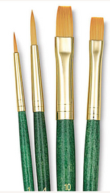 Princeton Art & Brush Co. : Synthetic Hair - Golden Taklon Set 4 piece