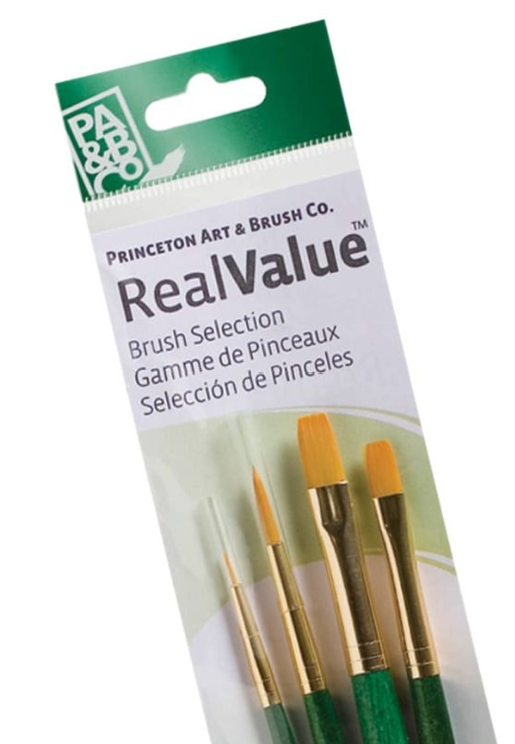 Princeton Art & Brush Co. : Synthetic Hair - Golden Taklon Set 4 piece