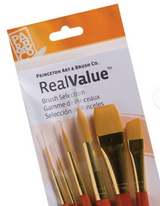 Princeton Art & Brush Co. : Synthetic Hair - Golden Taklon Set 6 piece
