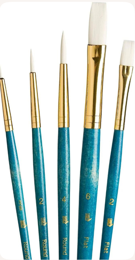 Princeton Art & Brush Co. : Synthetic Hair - White Taklon Set 5 piece