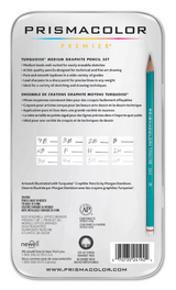 Prismacolor Premier Graphite Drawing Set of 12 in Tin Turquoise Medium