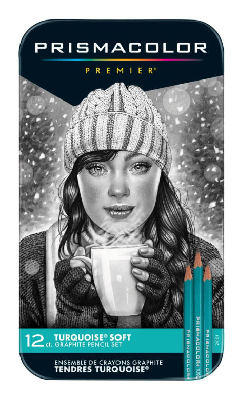 Prismacolor Premier Graphite Drawing Set of 12 in Tin Turquoise Soft