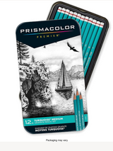 Prismacolor Premier Graphite Drawing Set of 12 in Tin Turquoise Medium