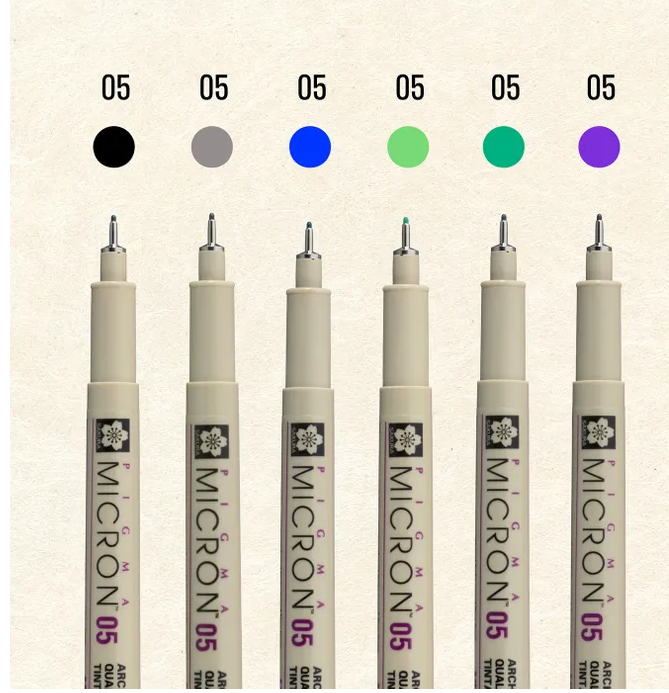 Sakura Pigma Pigment Ink Fineliner Color  Mandala Cool Tone Set 05