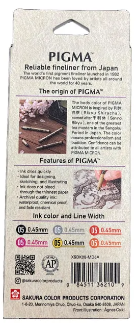 Sakura Pigma Pigment Ink Fineliner Color Set Mandala Warm Tone Set 05