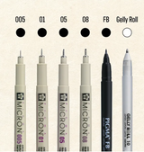 Sakura Pigma Pigment Ink Fineliner Manga Set