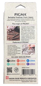 Sakura Pigma Pigment Ink Fineliner Color Set Mandala Set 01