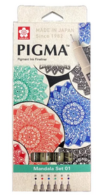 Sakura Pigma Pigment Ink Fineliner Color Set Mandala Set 01