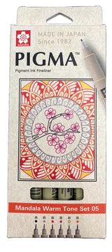 Sakura Pigma Pigment Ink Fineliner Color Set Mandala Warm Tone Set 05