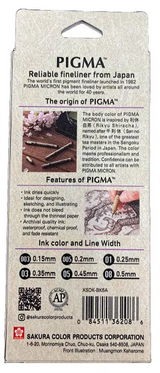Sakura Pigma Pigment Ink Fineliner Black Sketch Set