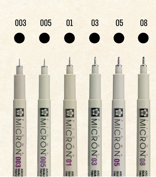 Sakura Pigma Pigment Ink Fineliner Black Sketch Set