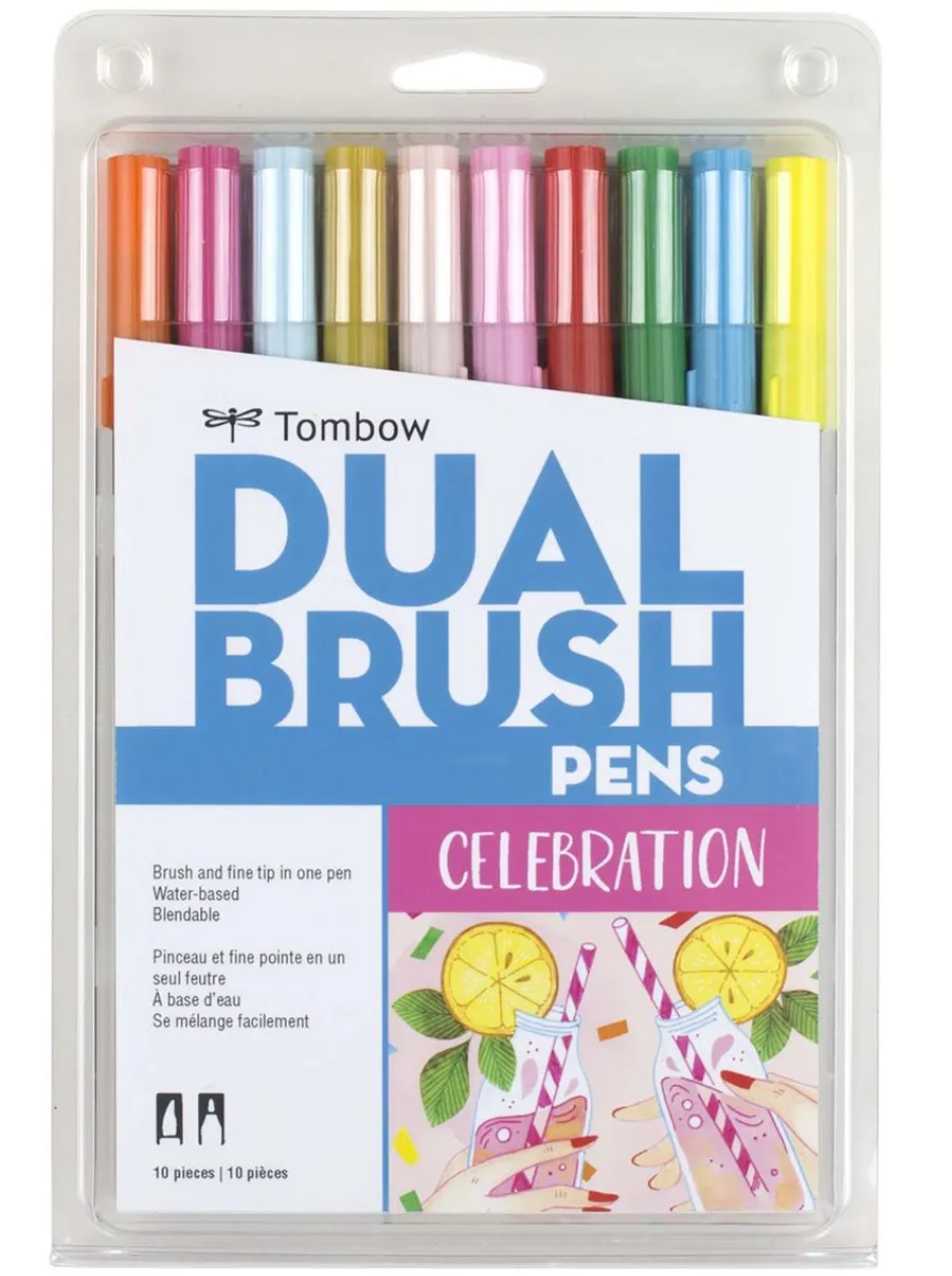Tombow Dual Brush Pen Set Celebration Palette 10 piece